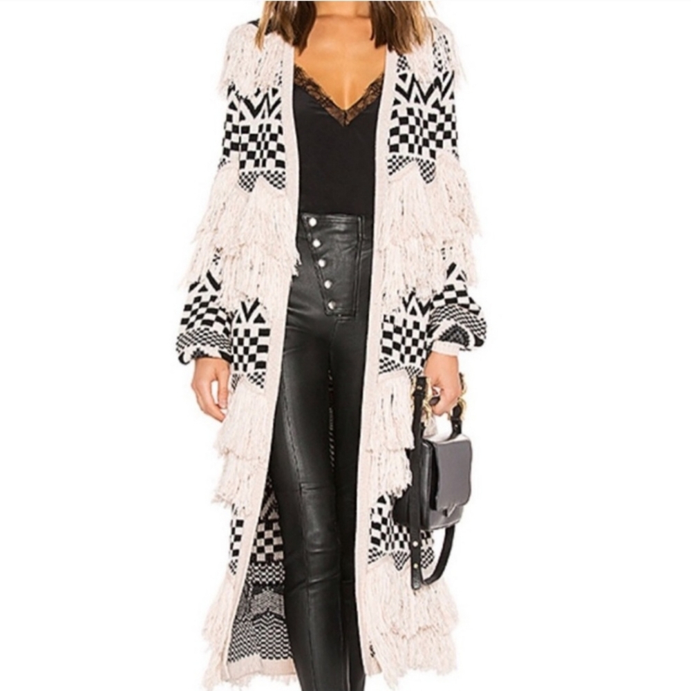 House of Harlow 1960 Bone X Revolve Ash Duster Size Medium - Picture 8 of 10